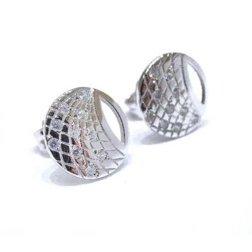 Pendientes Oro Blanco Luna 4609
