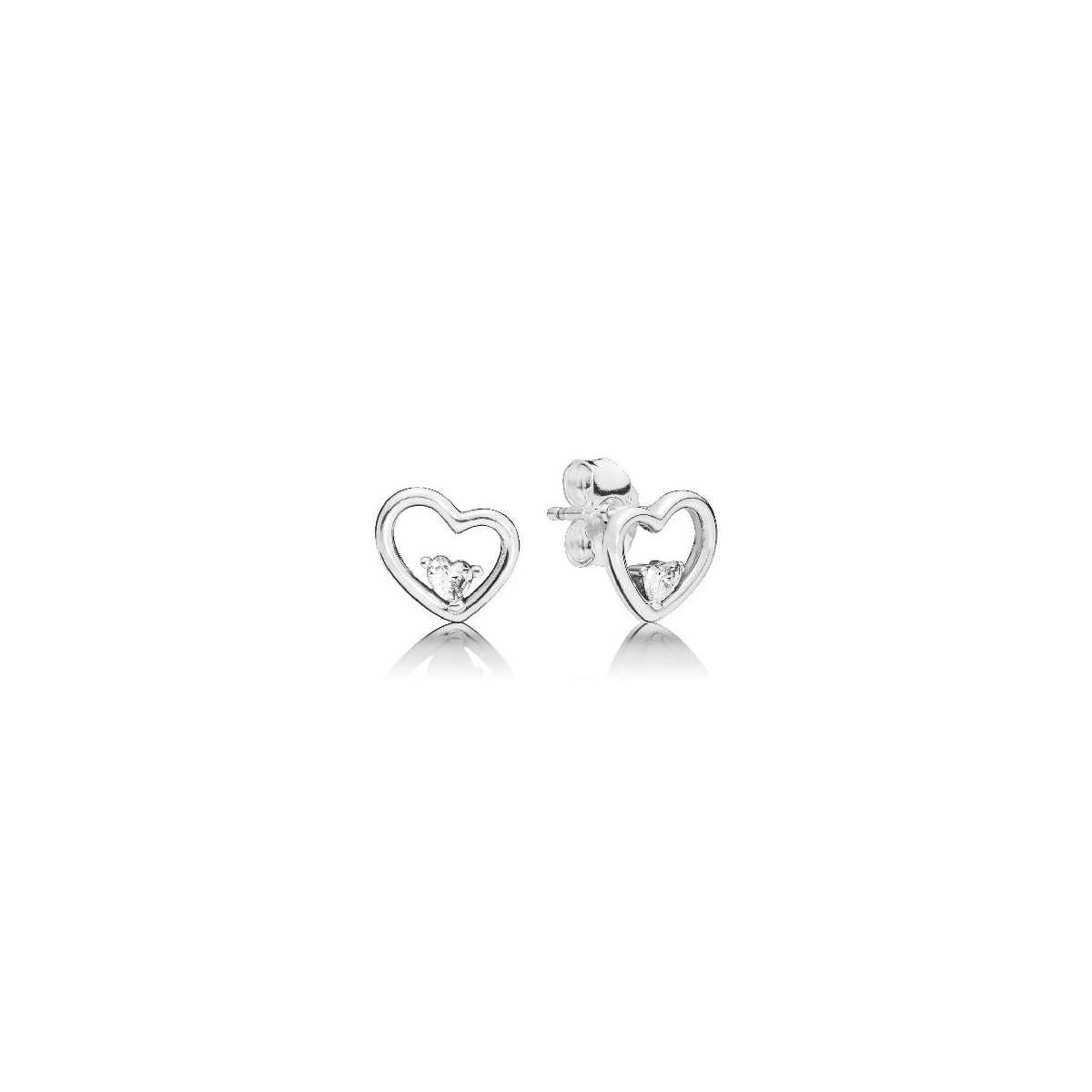Pendientes Pandora Corazones Asimétricos 297813CZ