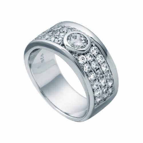 Anillo Diamonfire Pavé Con Circonita Central 6112701082