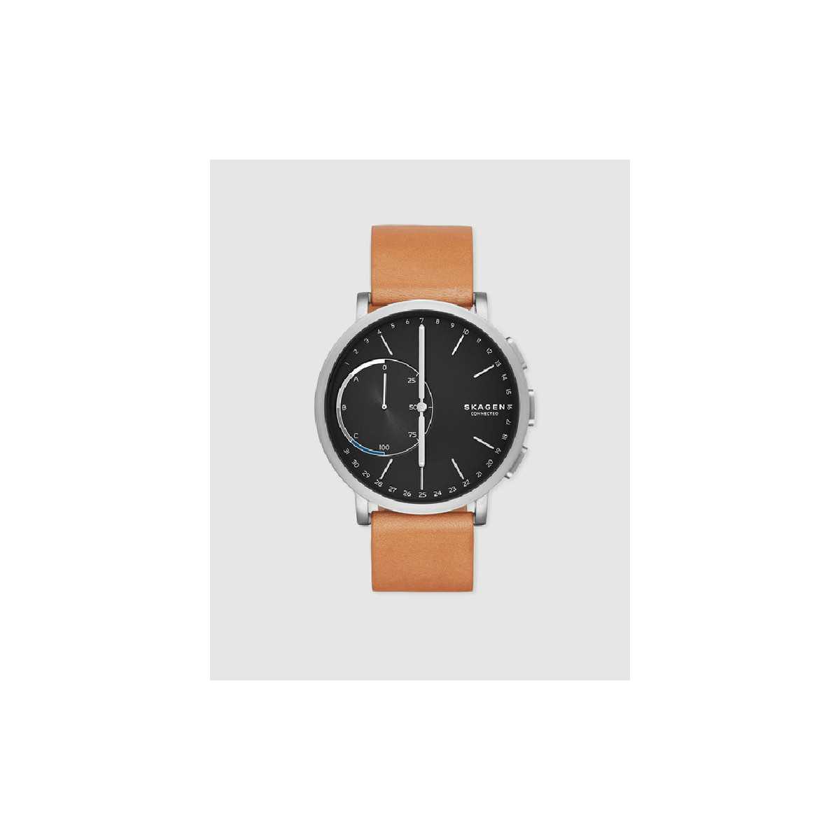 Smartwatch híbrido - Hagen titanio y cuero bronceado SKT1104