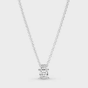 Collar Pandora Círculo & Cuadrado Brillantes 390048C01-45