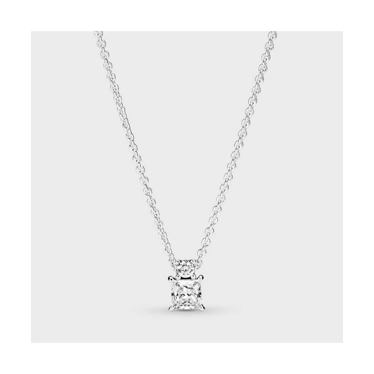 Collar Pandora Círculo & Cuadrado Brillantes 390048C01-45