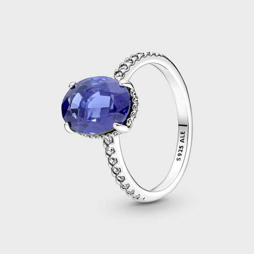 Anillo Pandoran Halo Brillante Azul - 190056C01