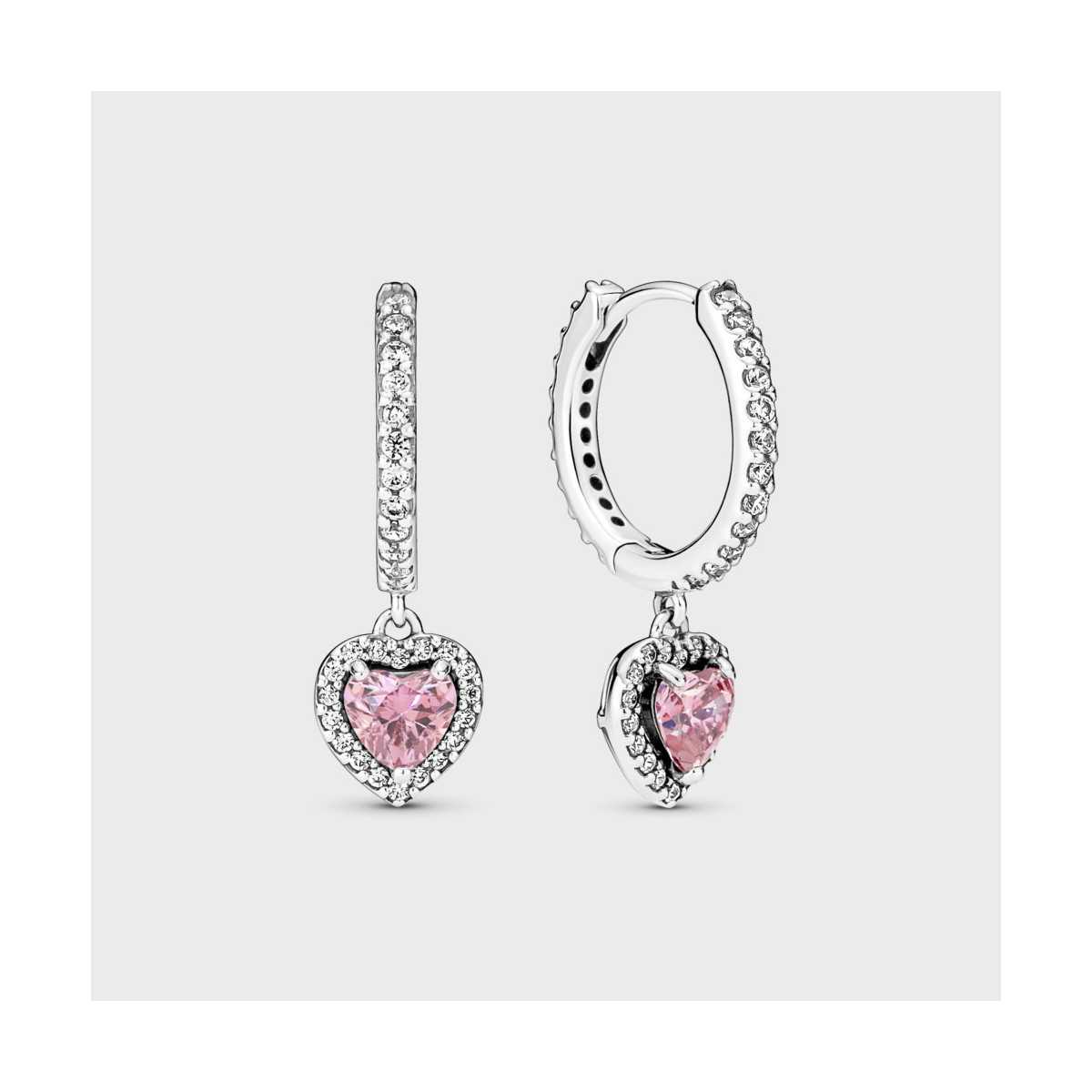 Pendientes Pandora Corazón Halo Brillante 291445C01