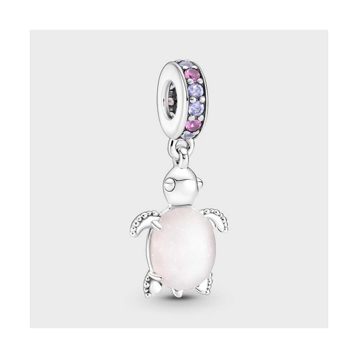 Charm Colgante Pandora Tortuga Marina Cristal de Murano Rosa 798939C02