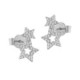 Pendientes Itemporality doble estrella de plata y circonitas blancas SEA-101-178-UU