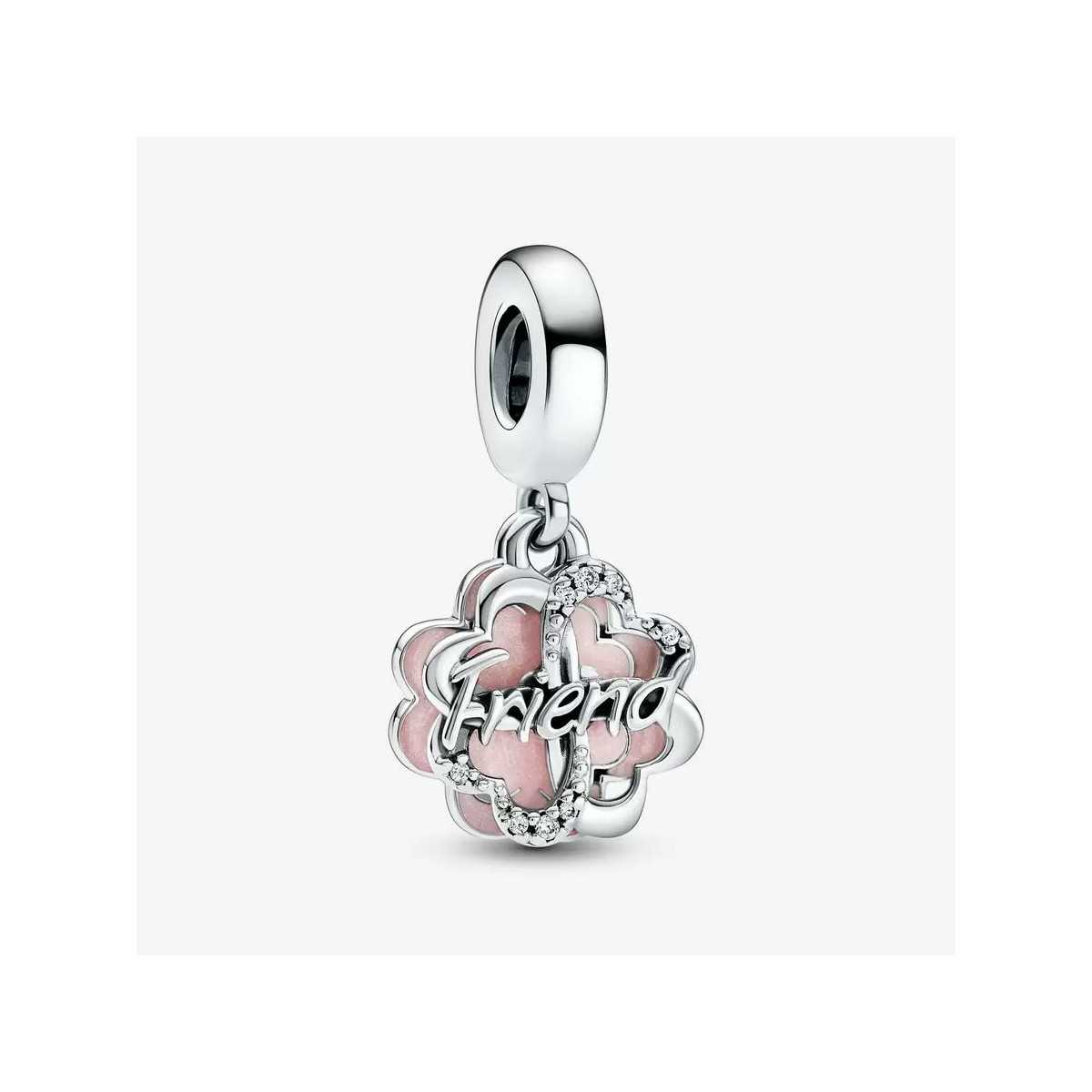 Charm Pandora Colgante Doble Trébol de Cuatro Hojas de la Amistad 792245C01