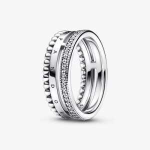 Anillo Pandora Signature Logo Pavé - 192312C01