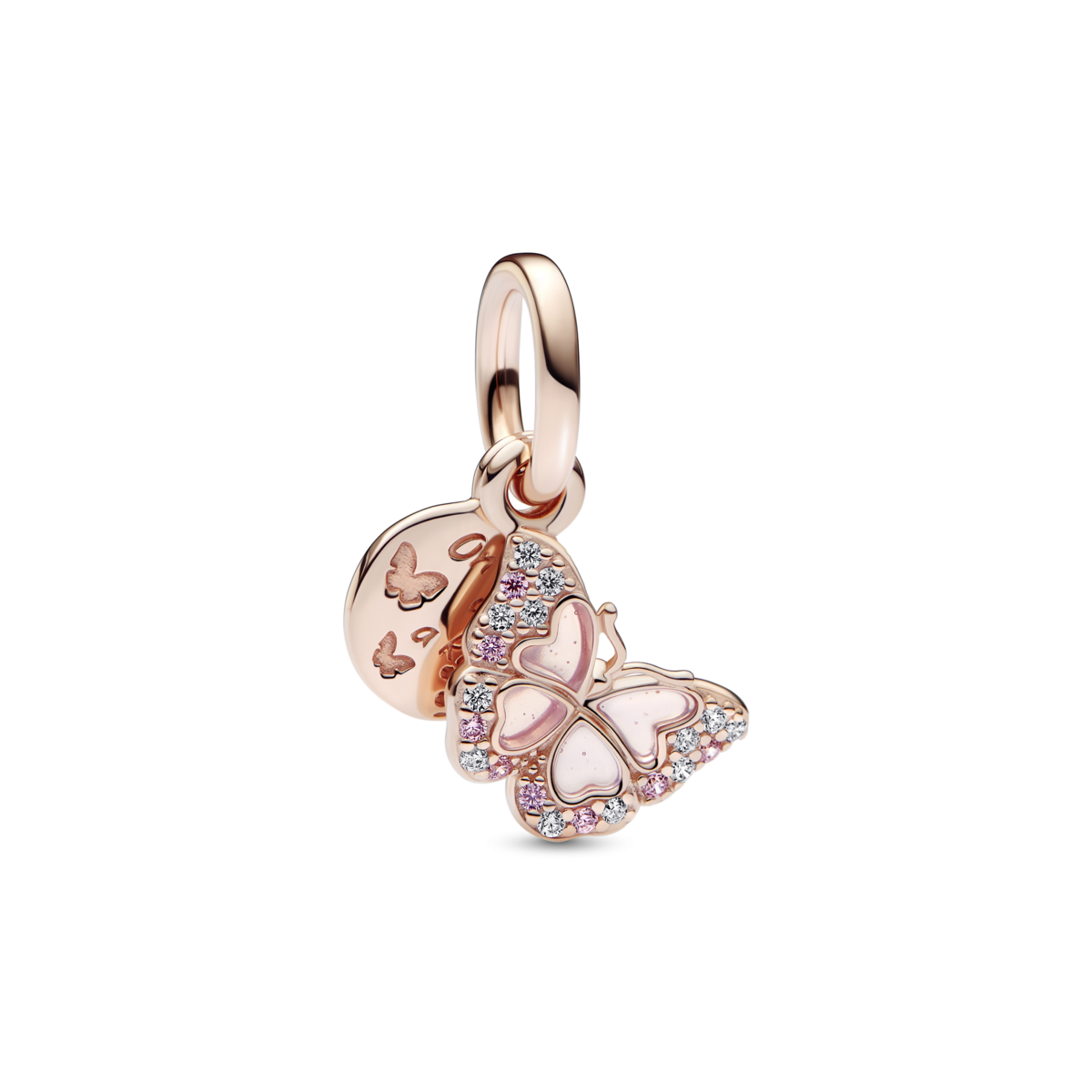 Charm Pandora  Colgante Doble Mariposa Rosa 782555C01