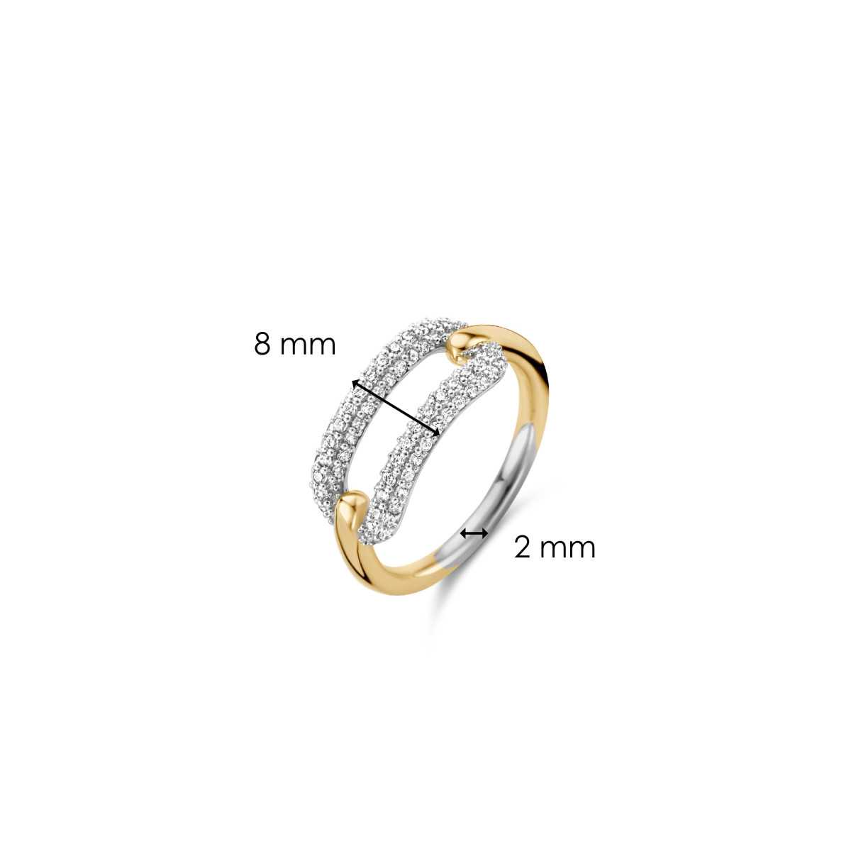 Anillo TI SENTO de Plata Chapado en Oro 12228ZY/54