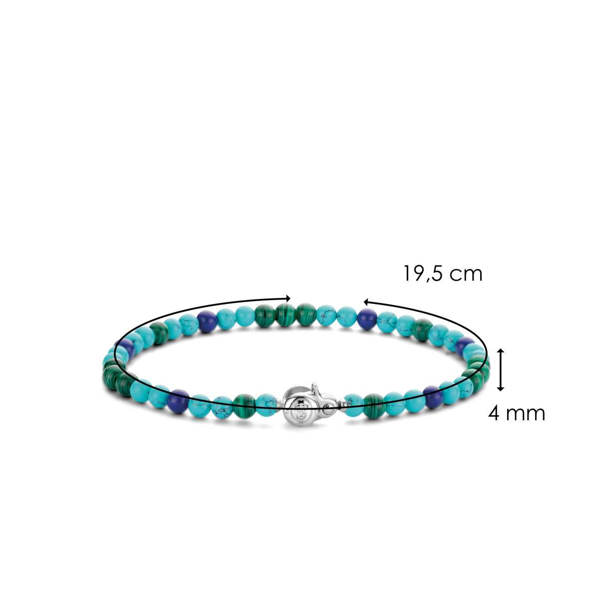 Pulsera TI SENTO Turquesas, Lapiz Lazuli y Malaquita 2908TM