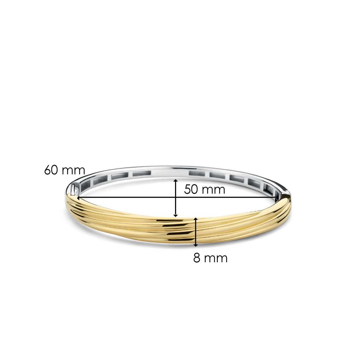 Pulsera TI SENTO Caña Dorada y Plata Gallonada 2969SY