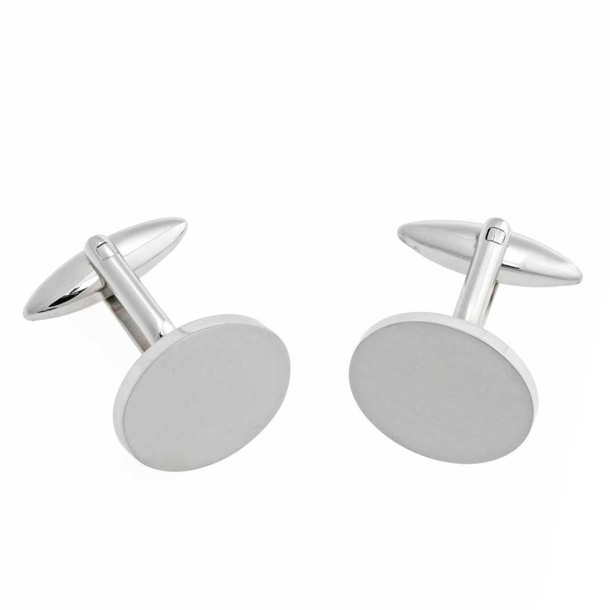 Gemelos Salvatore Ovalados Acero Mate 100HA0030