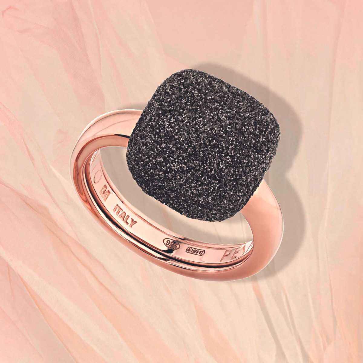 Anillo Pesavento Polvere di Sogni. Plata Rosa + Polvo Marrón WPLVA1251/M