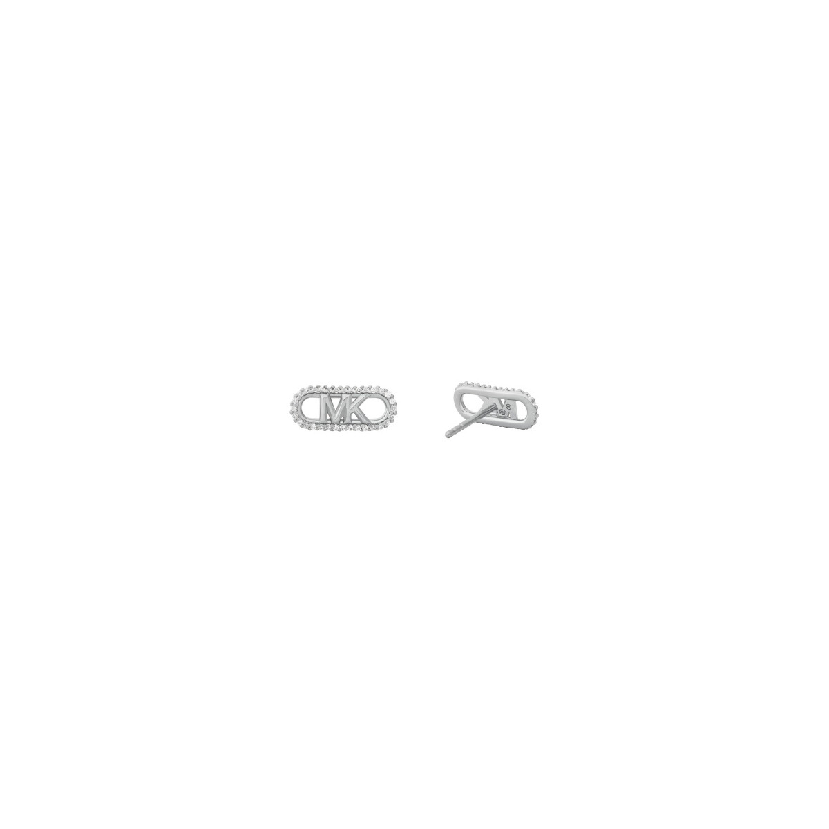 Pendientes Michael Kors Logo Oval Plateado MKC1657CZ040