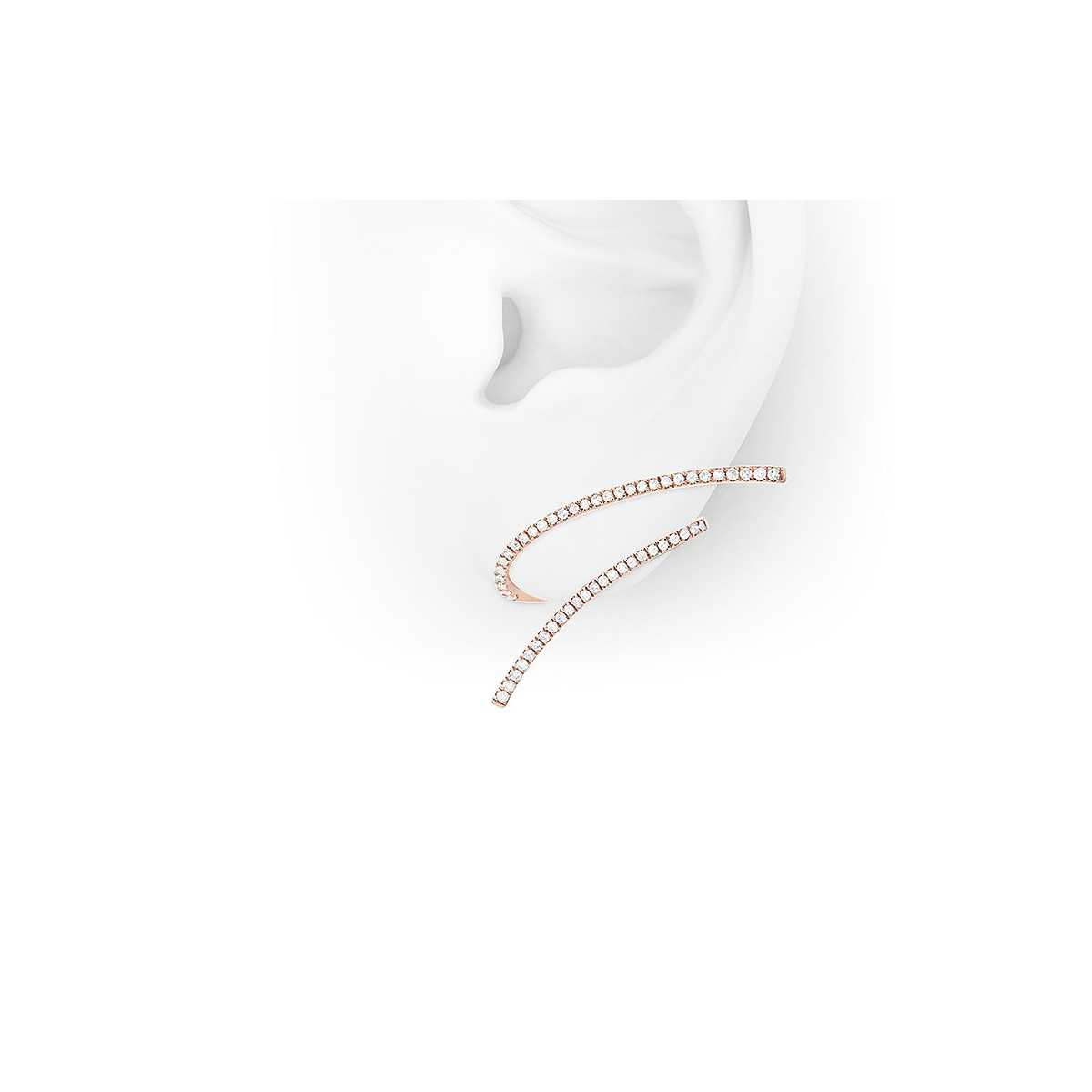 Pendientes Oro Rosa con Diamantes E0140153GPN