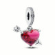 Charm Pandora Colgante de Cristal de Murano Corazón Rojo y Flecha 793085C01