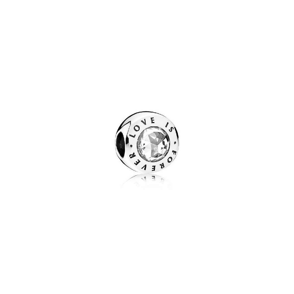 Charm Plata Circ Love Is Forev 791813CZ
