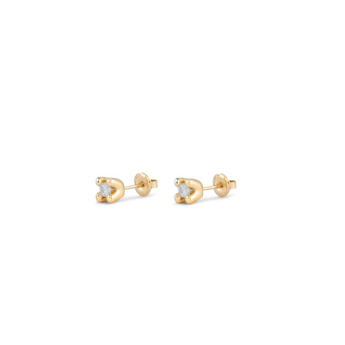 Pendientes Uno de 50 Cosmos. Bañado en oro de 18k PEN0951BLNORO0U