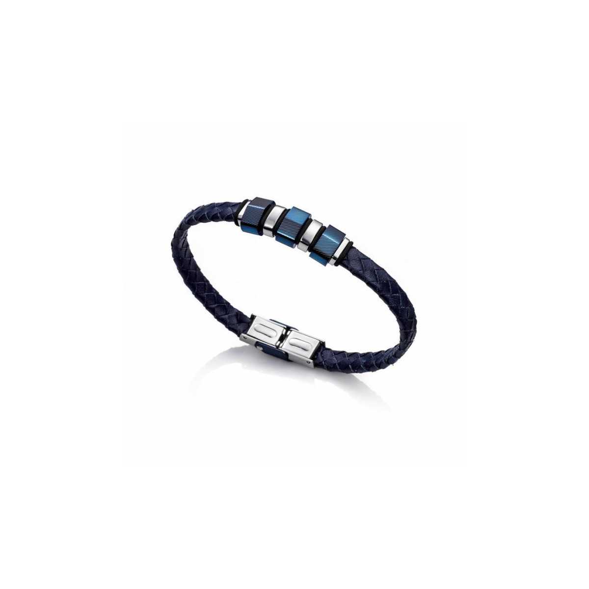 Pulsera Viceroy Magnum Cuero Azul y Acero Inoxidable 6304P09013