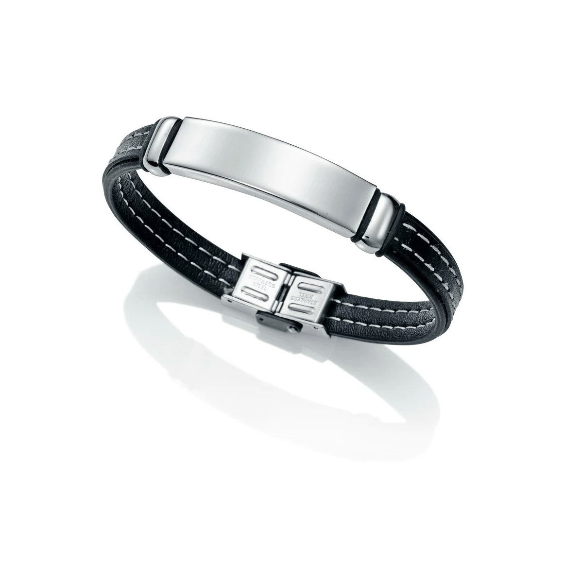 Pulsera Viceroy  Acero Piel Negra 6371P09010