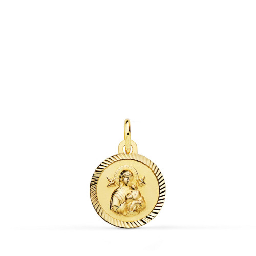 Medalla de la Virgen del Perpetuo Socorro Bisel Helice. Oro 9k 9KP2033-2
