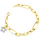 18K Pulsera Oro Bicolor Eslabones Con Colgante Estrella Circonitas 15 Mm 20 Cm 18K Pulsera Oro Bicolor Eslabones Con Colgante Estrella Circonitas 15 Mm 20 Cm