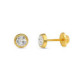 9K Pendientes Oro Amarillo Circonitas Cuajo 5X5 Mm Cierre Rosca 9K Pendientes Oro Amarillo Circonitas Cuajo 5X5 Mm Cierre Rosca