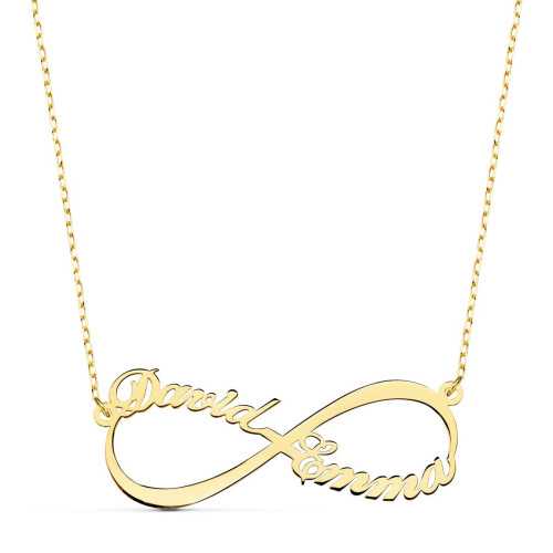 Gargantilla Infinito Personalizado 2 Nombres 35 Mm Cadena 44+2 Cm