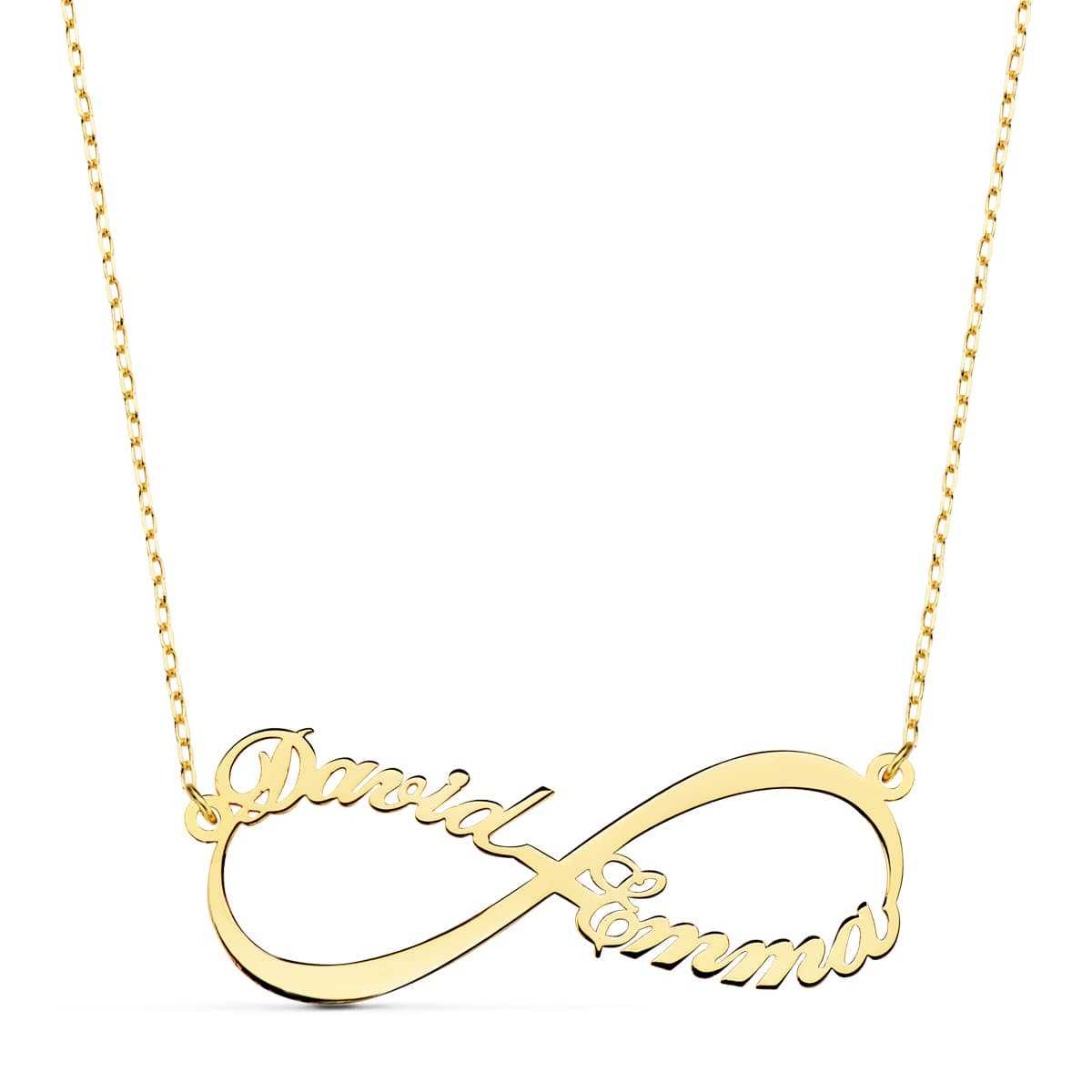 Gargantilla Infinito Personalizado 2 Nombres 35 Mm Cadena 44+2 Cm