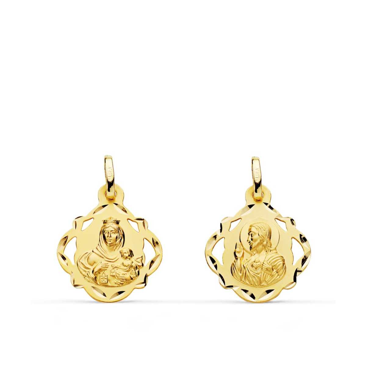 Escpulario Virgen Del Carmen Corazon De Jesus 16 Mm