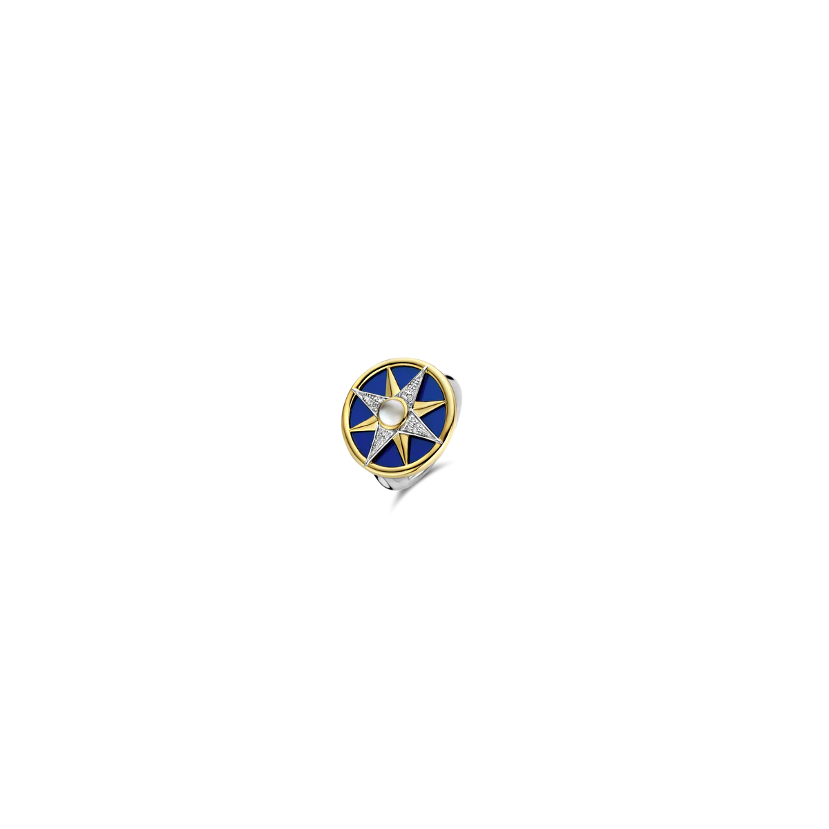 Anillo TI SENTO Estrella con Nácar y Baño de Oro 12303BL/56