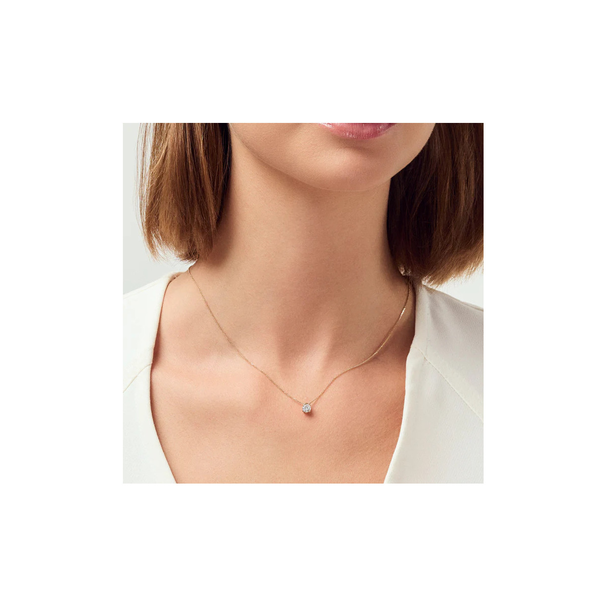 Collar Venecia – Diamante Creado en Laboratorio SJ-N2507-WD-YG