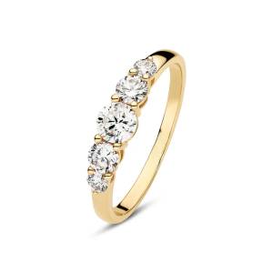 Anillo Tiara  – Diamantes Creados en Laboratorio SJ-R2520-WD-YG