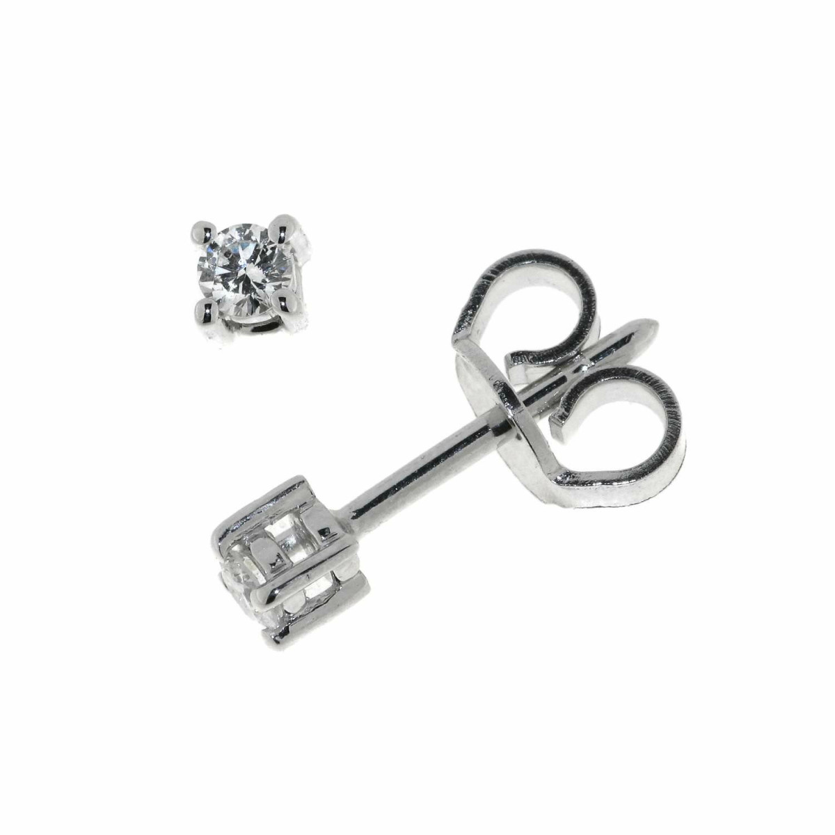 Dormilones de Oro Blanco con Diamantes 0.08 Cts GSI BBS0733308