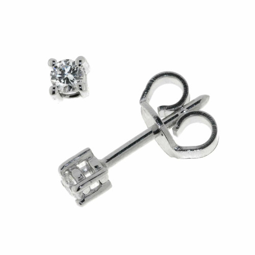 Dormilones de Oro Blanco con Diamantes 0.12 Cts GSI BBS0733312