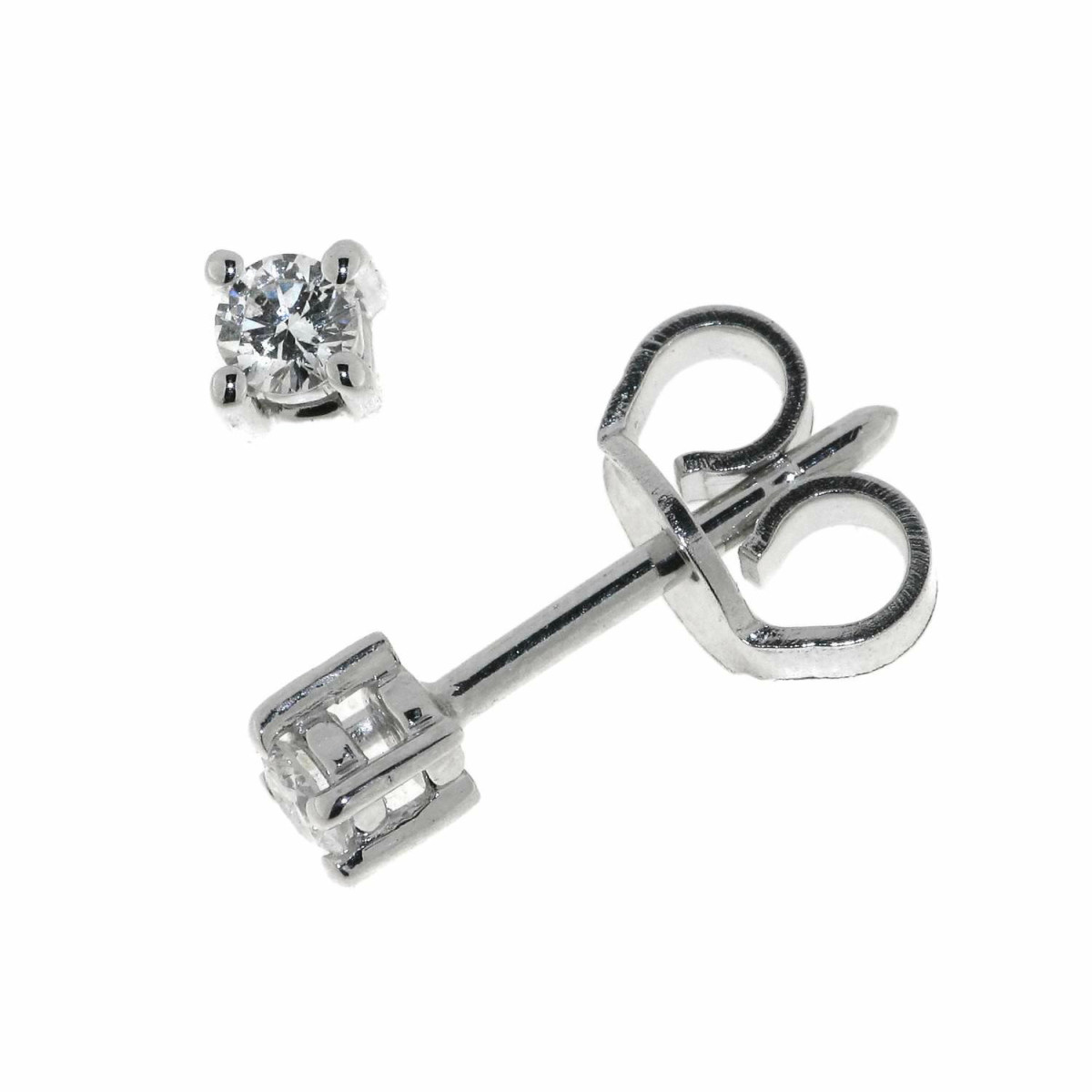 Dormilones de Oro Blanco con Diamantes 0.12 Cts GSI BBS0733312