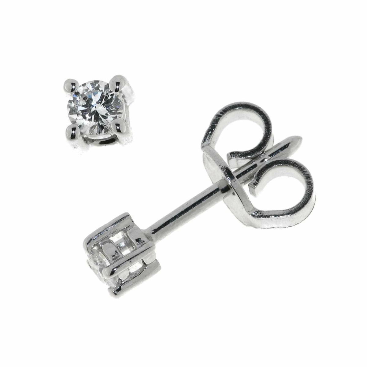 Dormilones de Oro Blanco con Diamantes 0.16 Cts GSI BBS0733316