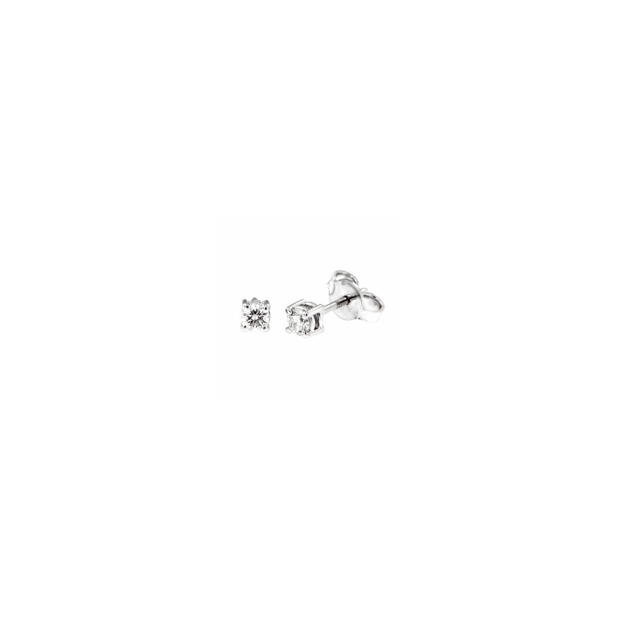 Dormilones de Oro Blanco con Diamantes 0.24 Ct en Garras BBS0733324