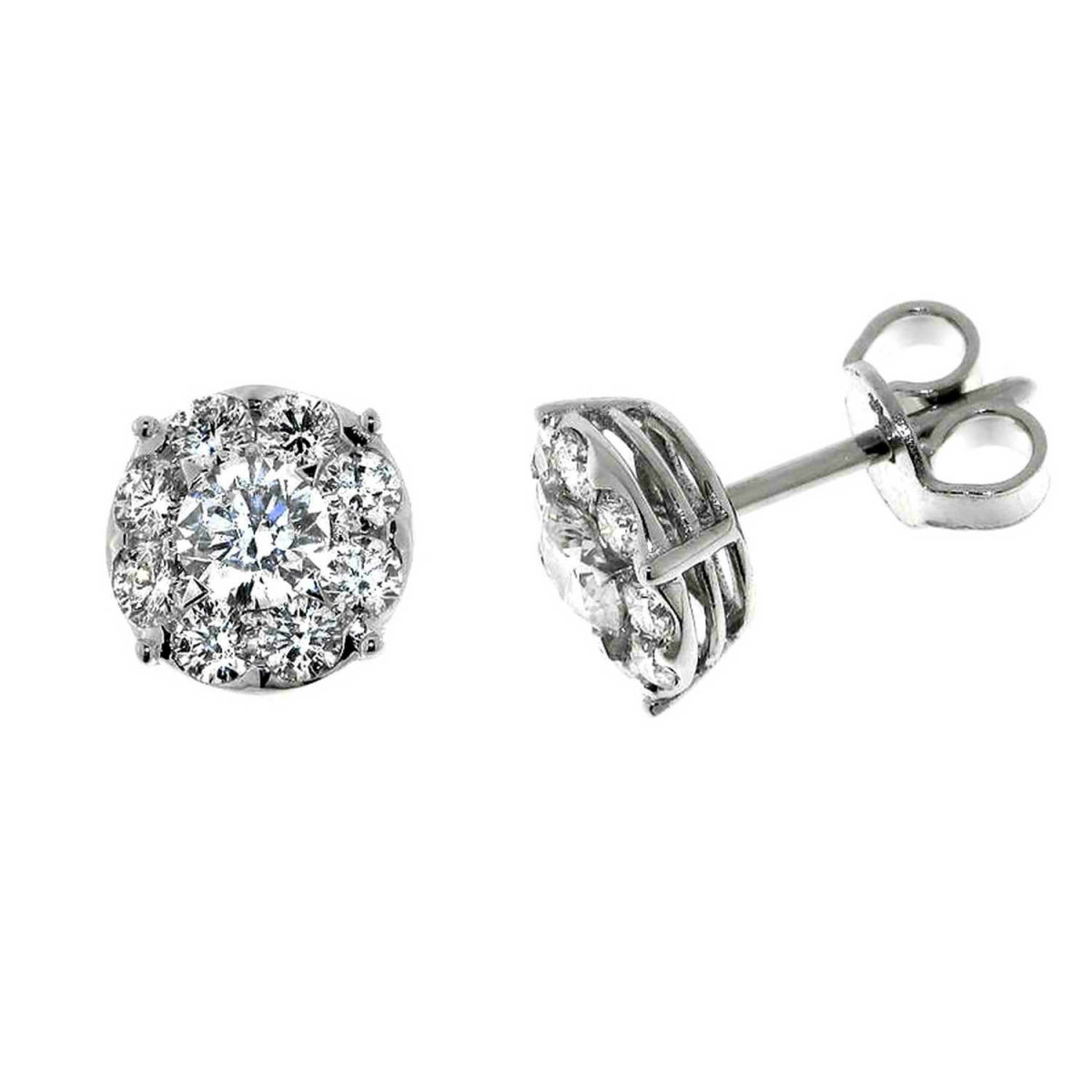 Dormilón de Oro Blanco con Diamantes 1.20 Ct Engaste Invisible BB008629