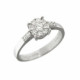 Solitario en Oro Blanco con Diamantes 0.49 Ct – Engaste Invisible AA032389