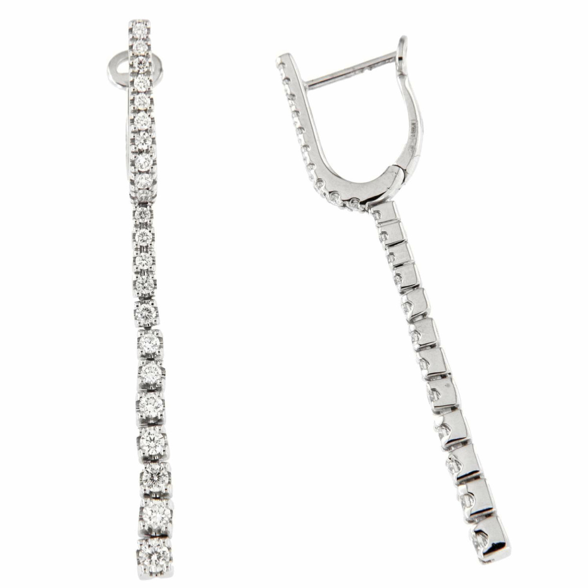 Pendientes Rivière en Oro Blanco con Diamantes Garras – 1.06 Ct GVS BB009787