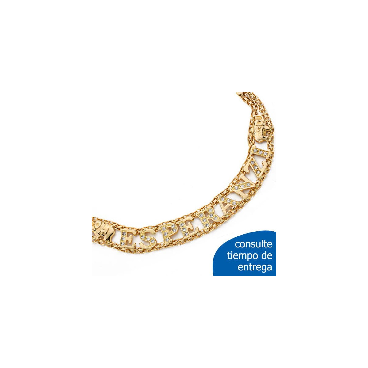 18K PULSERA ORO AMARILLO NOMBRE ELEFANTES 12.00 GR 18.5CM