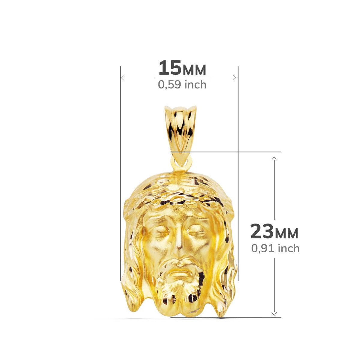 9K COLGANTE CRISTO DE LA BUENA MUERTE ORO AMARILLO 23X15 MM