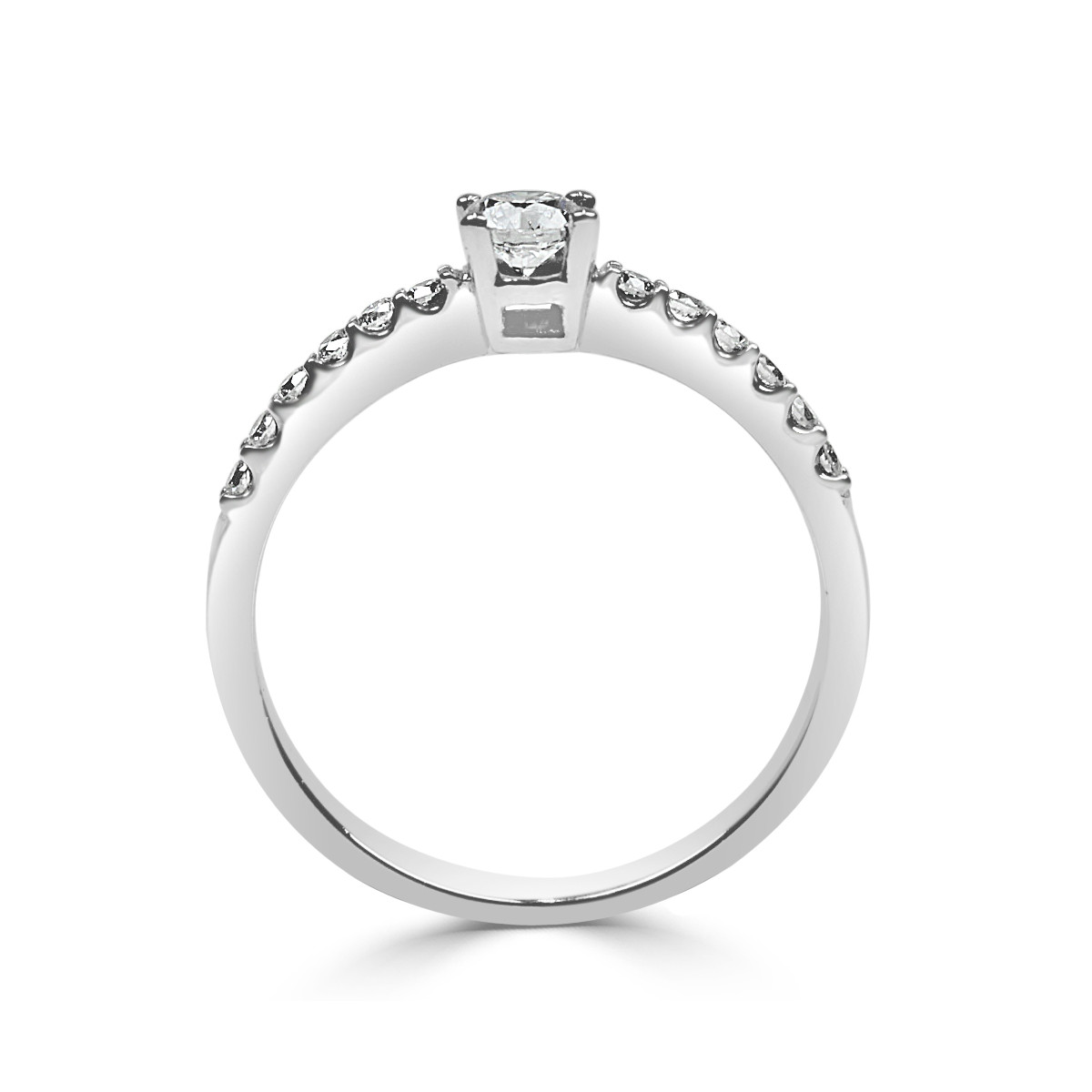 Solitario Oro Blanco con Diamantes Creados en Laboratorio LAB-C030-SOL