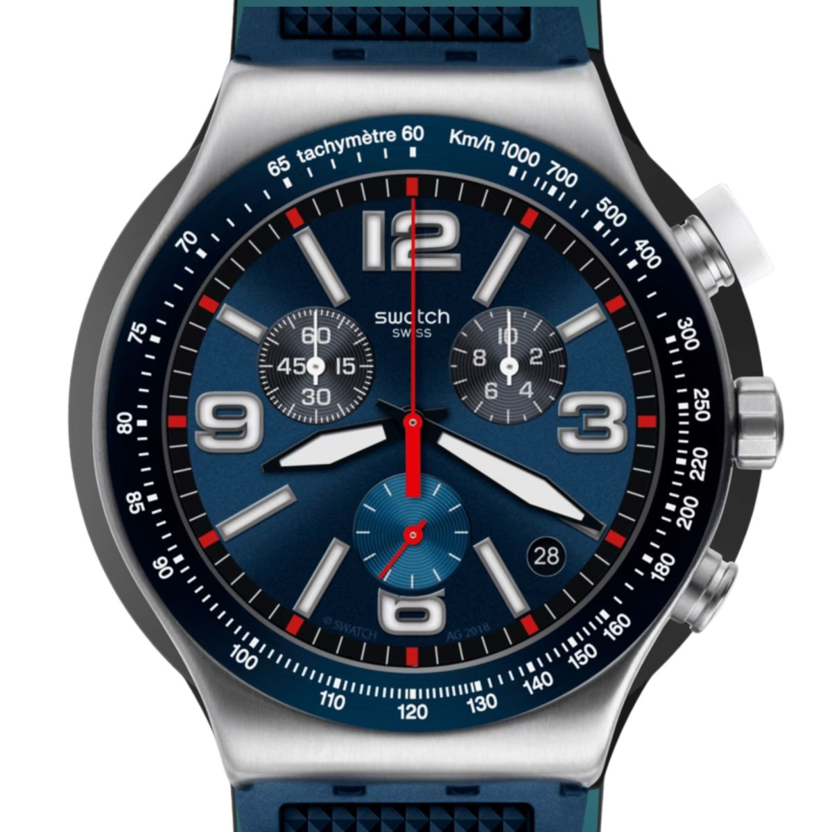 Reloj Swatch Blue Grid YVS454