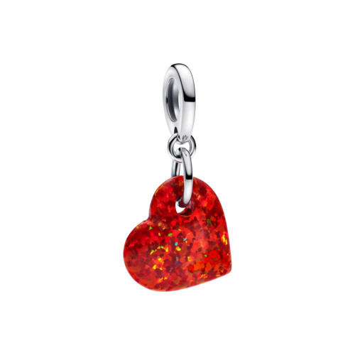 Charm Pandora Colgante en plata de ley Corazón Rojo Opalescente 793348C01